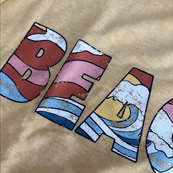 Yellow Beachin' Graphic Sweatshirt Size 1X - Picture 3 of 9
